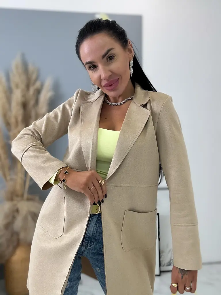 Hosszított velúr blézer STELIA - next