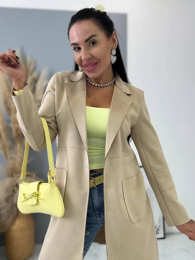 Hosszított velúr blézer STELIA