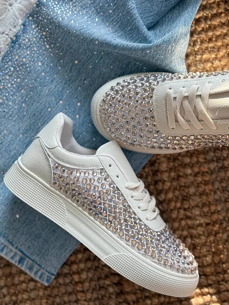 Kövekkel díszített platformos sportcipő ALATIA