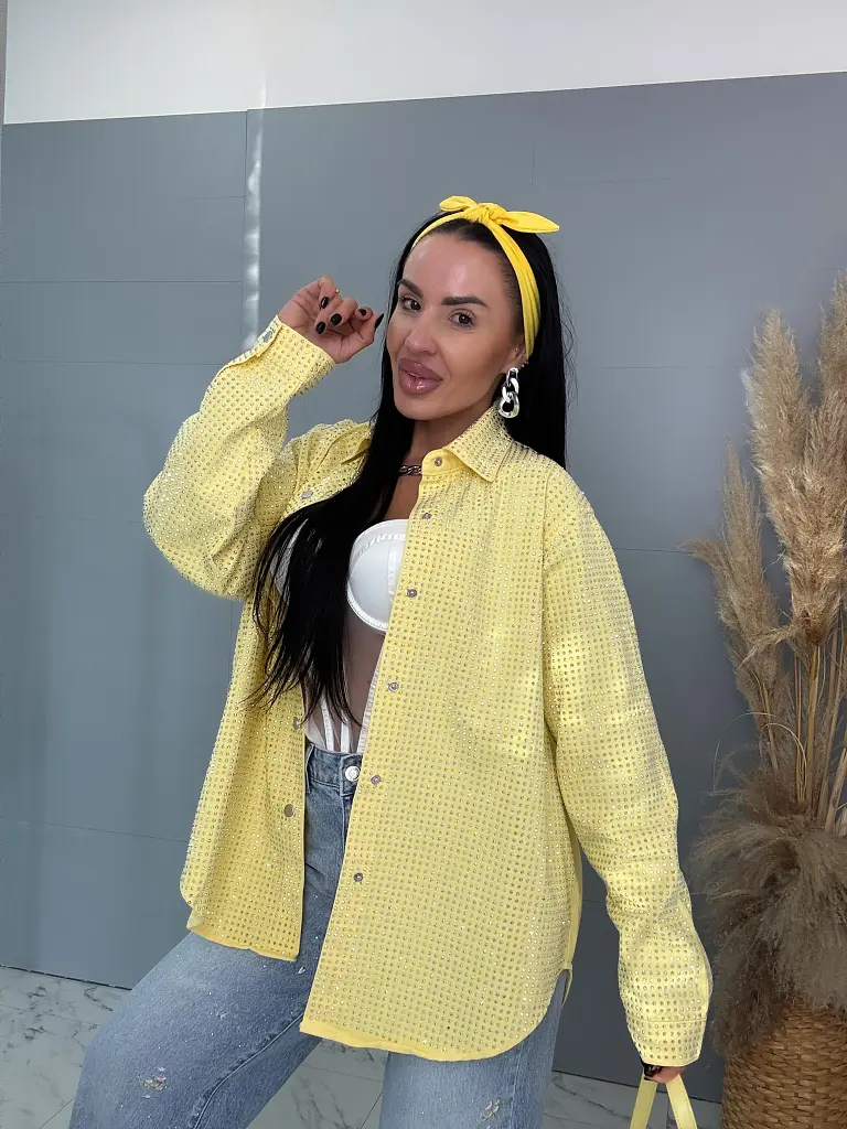 Kövekkel díszített farmer ingkabát ANZIA