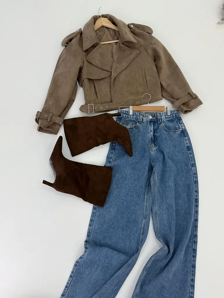 Barna velúr csizma AVENA - next