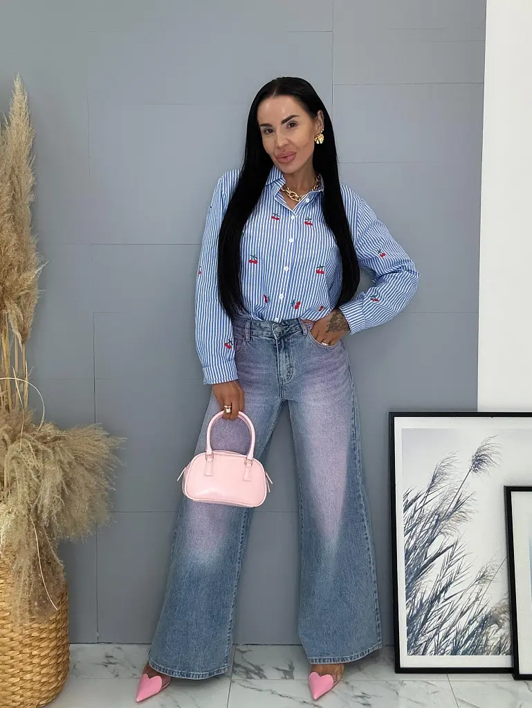 Wide-leg csillogós ombre farmer AMBRA - next