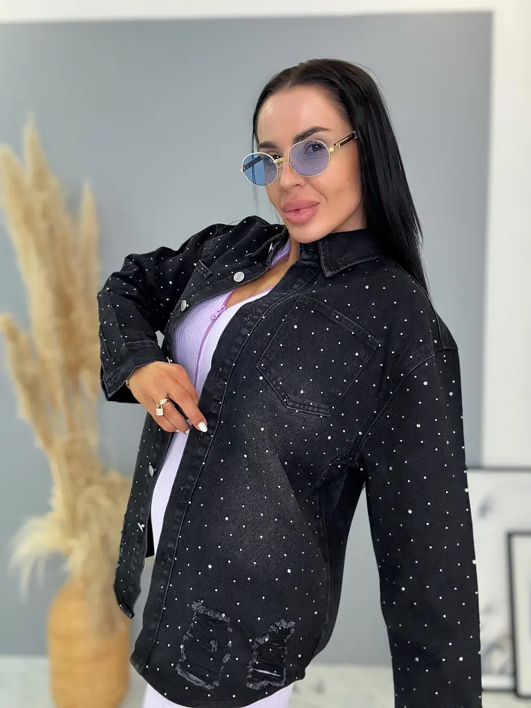 Kövekkel díszített szaggatott ingkabát MADINA - next