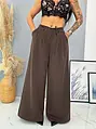 Barna wide-leg nadrág övvel PARINA