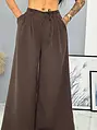 Barna wide-leg nadrág övvel PARINA