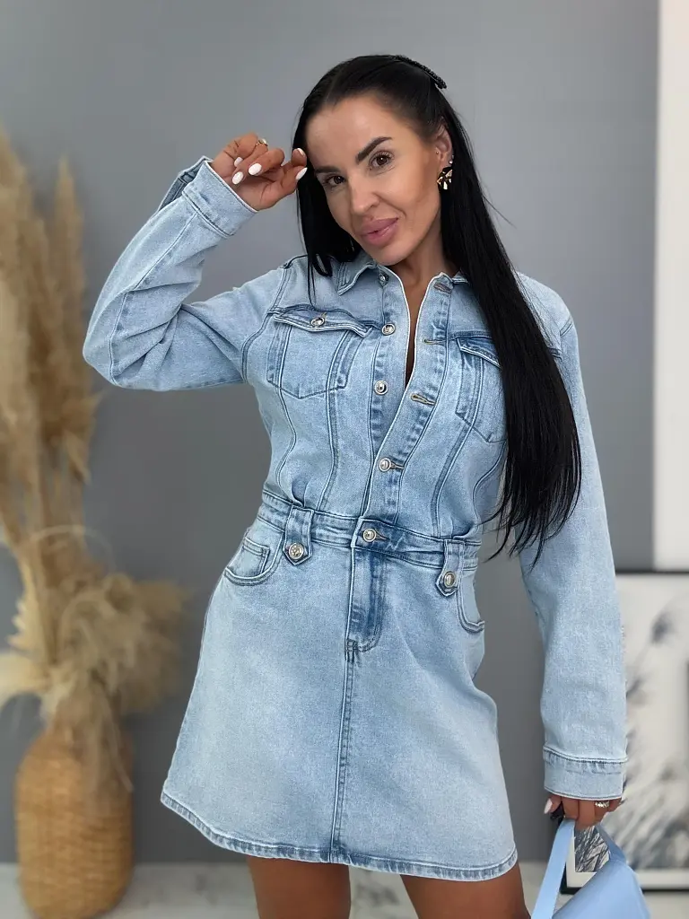 Világoskék farmerruha MARIBELLA - next