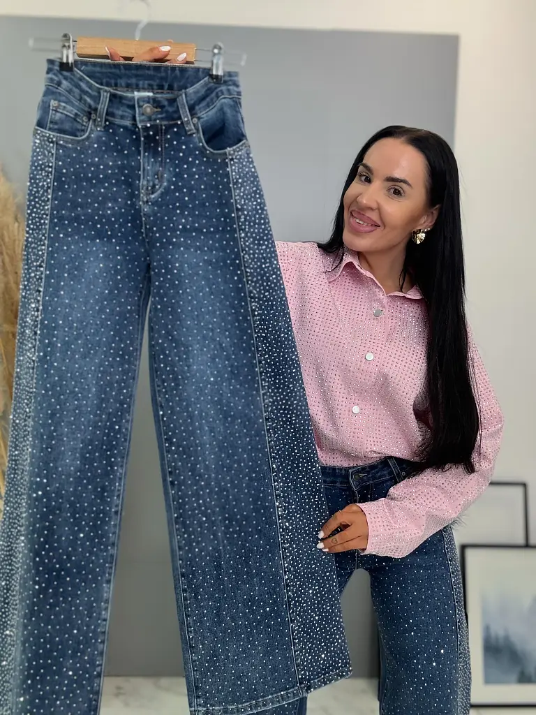 Kövekkel díszített wide-leg farmer SAVE