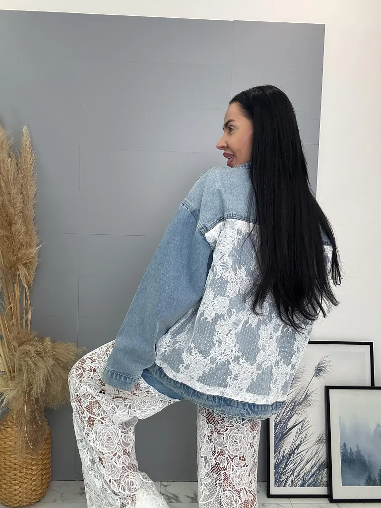 Csipkével díszített farmerdzseki ARRYNA - next