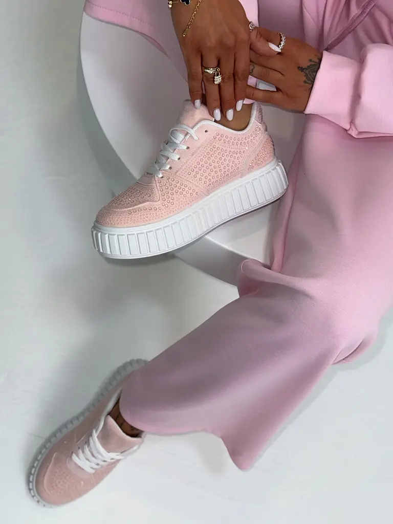 Kövekkel díszített platformos sportcipő BREDA