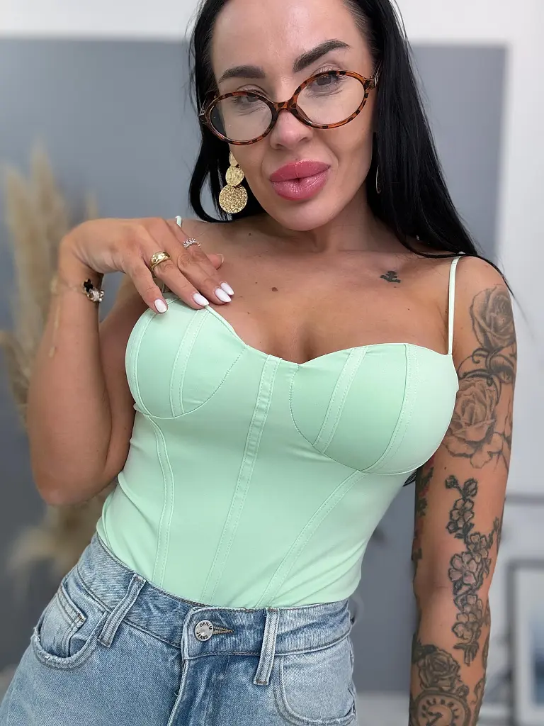 Korzetes body pántokkal CLARINE - next