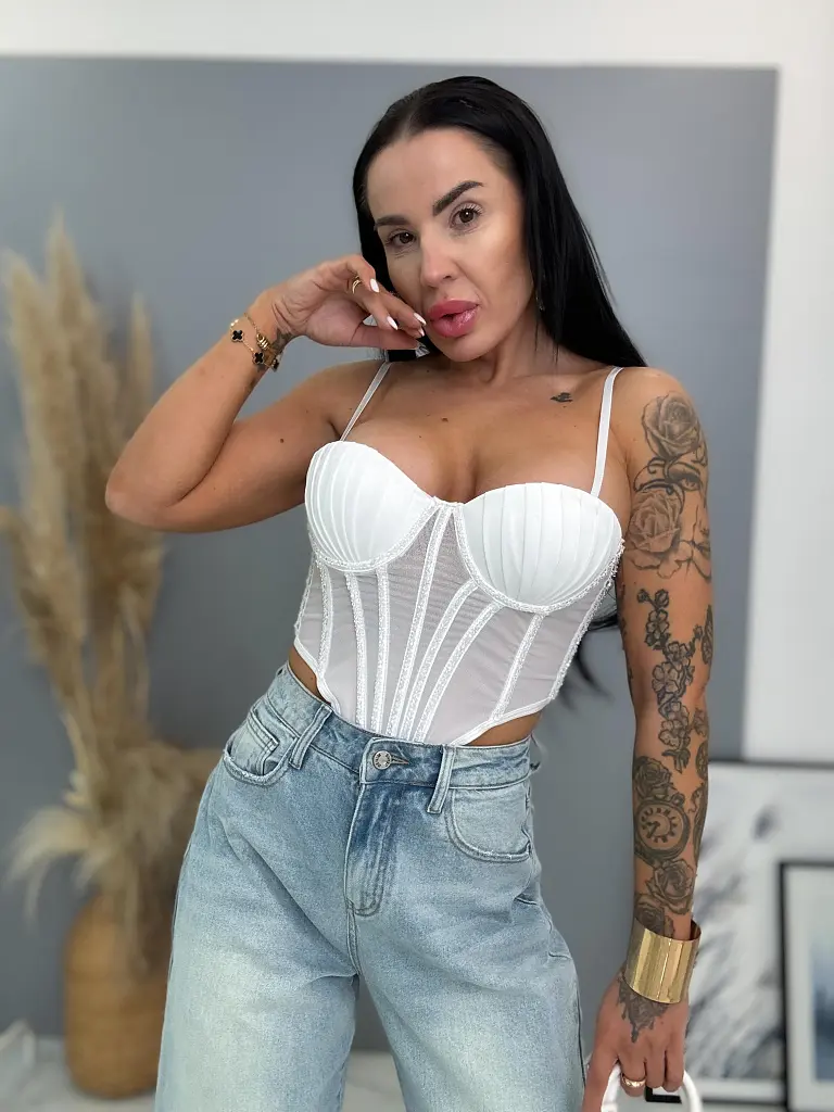 Push-up korzett top gyöngyökkel CELESTA - next