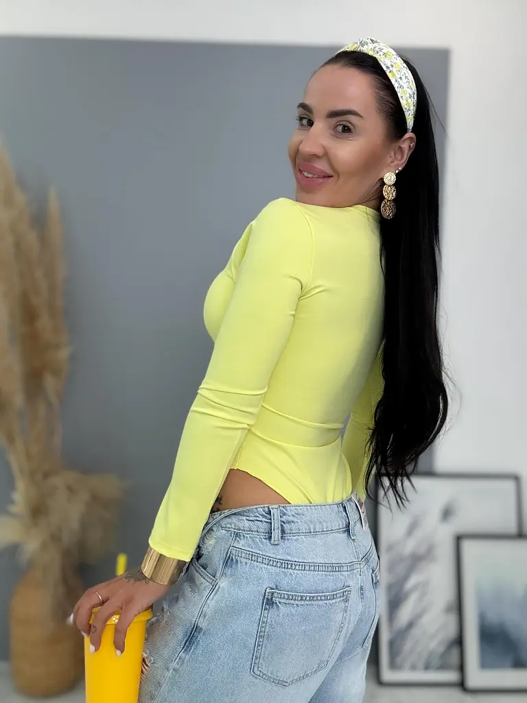 Hosszú ujjú sárga body ENOLIA - next