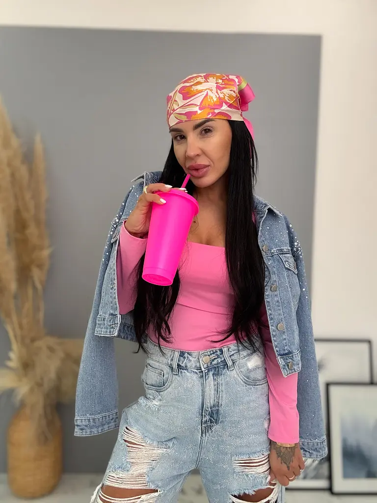 Hosszú ujjú pink body IZARA