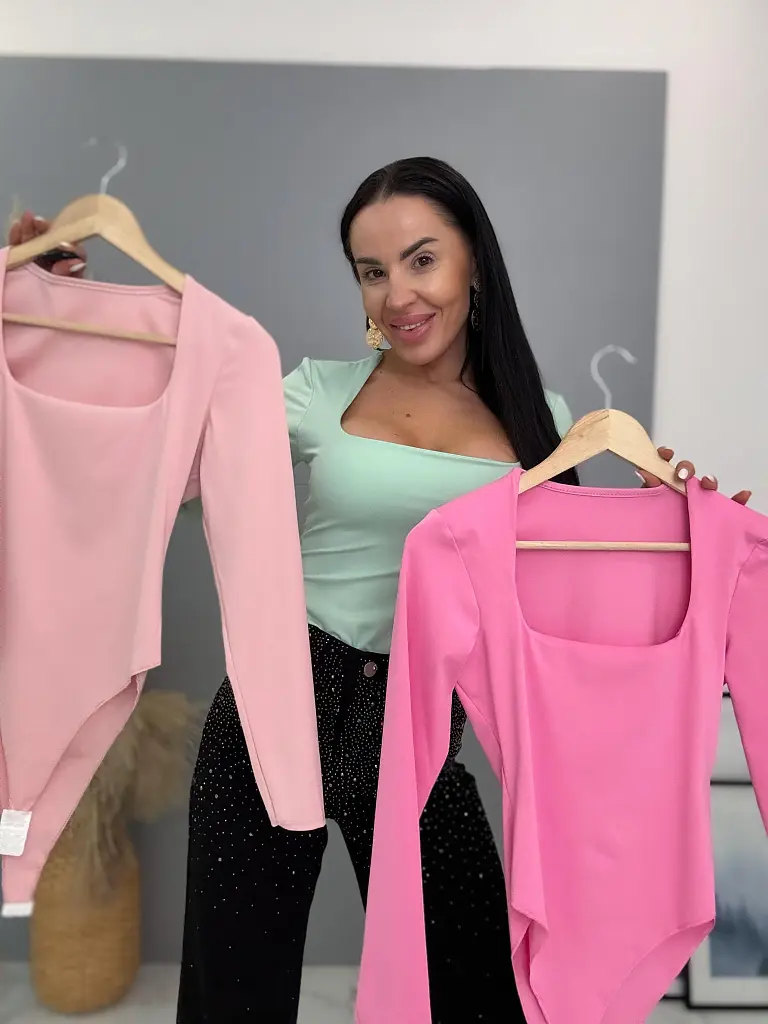 Hosszú ujjú pink body IZARA - next