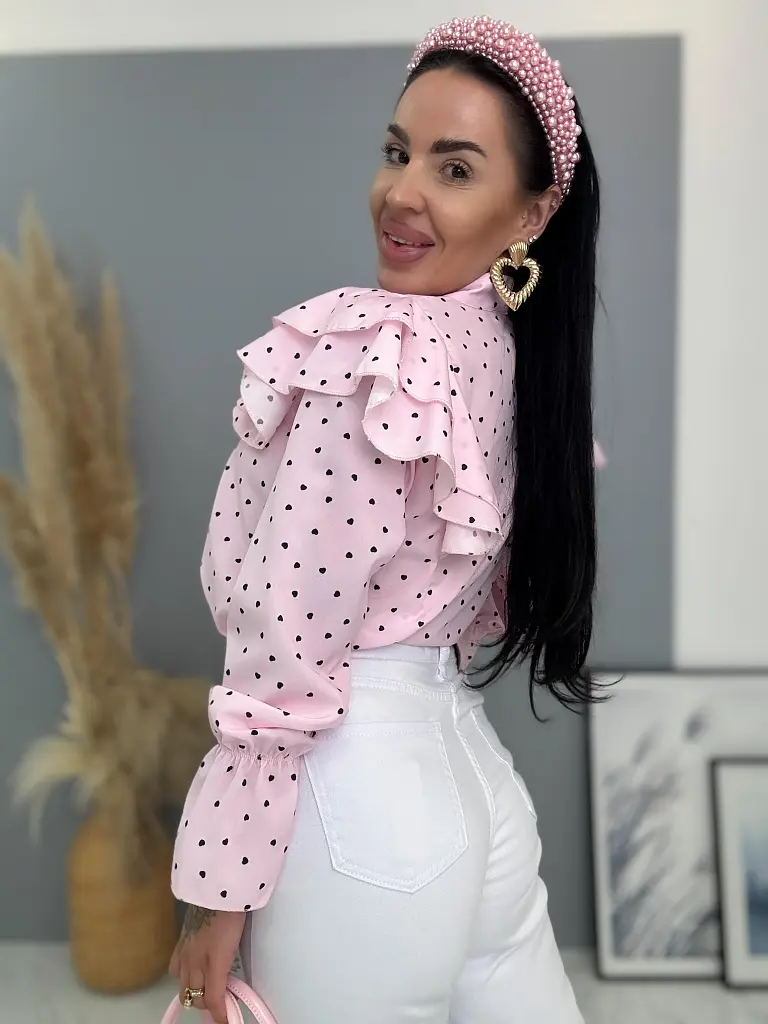 Fodros vállú szívecskés blúz CAROLINE - next