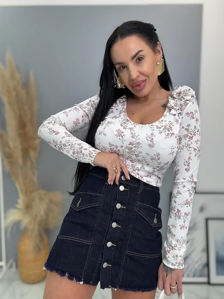 Elöl gombos farmer skort NANNY