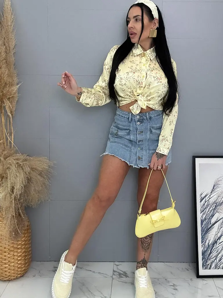 Elöl gombos farmer skort NANNY