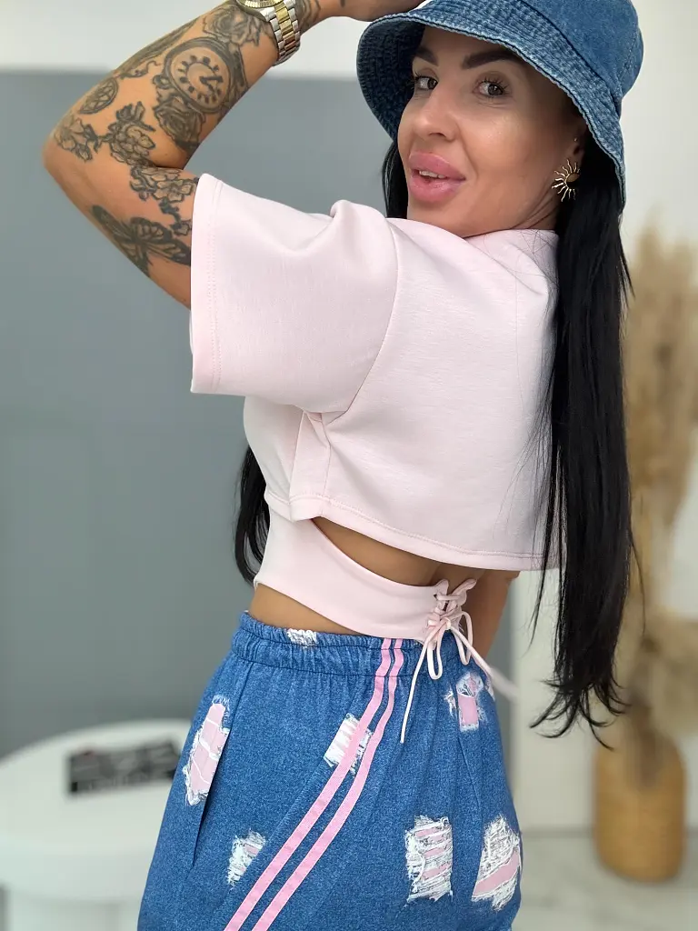 Pink crop top BESIMA