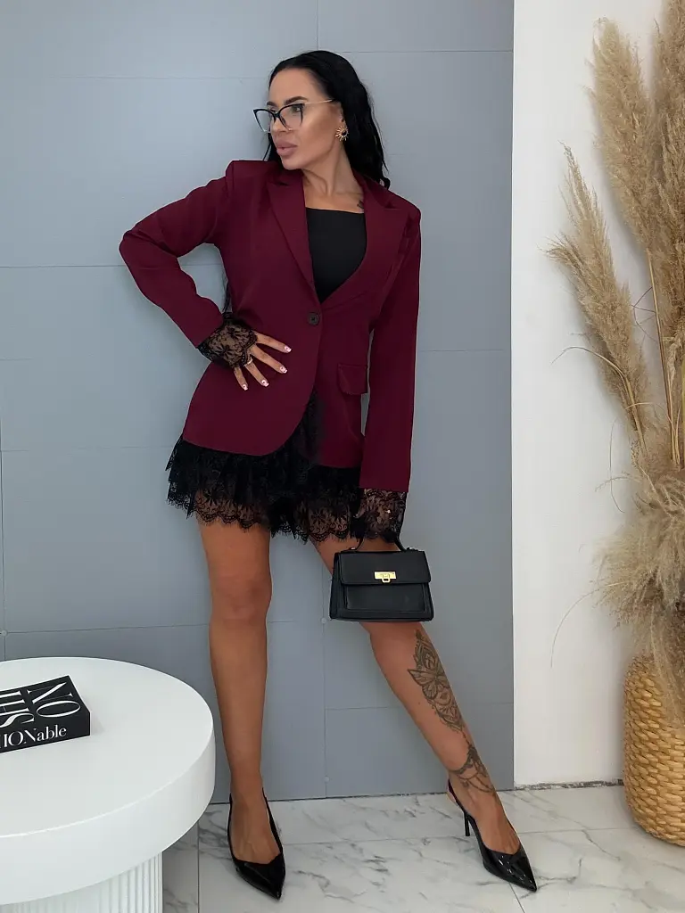 Bordó zakó csipkével MALEEN - next