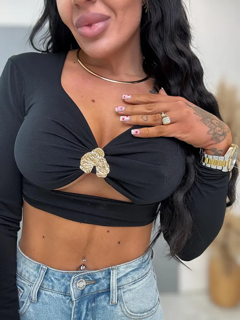 Crop-top arany díszítéssel ZARIE