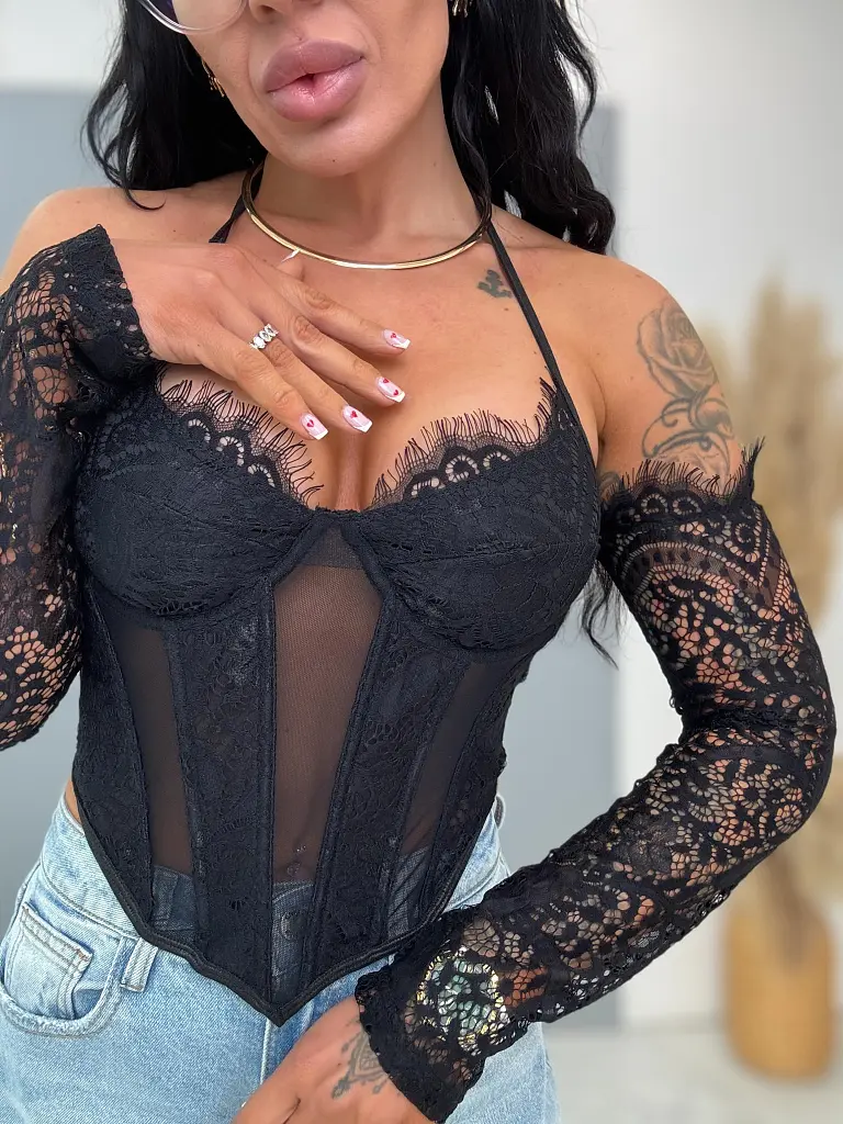 Csipkés korzett top AFINA