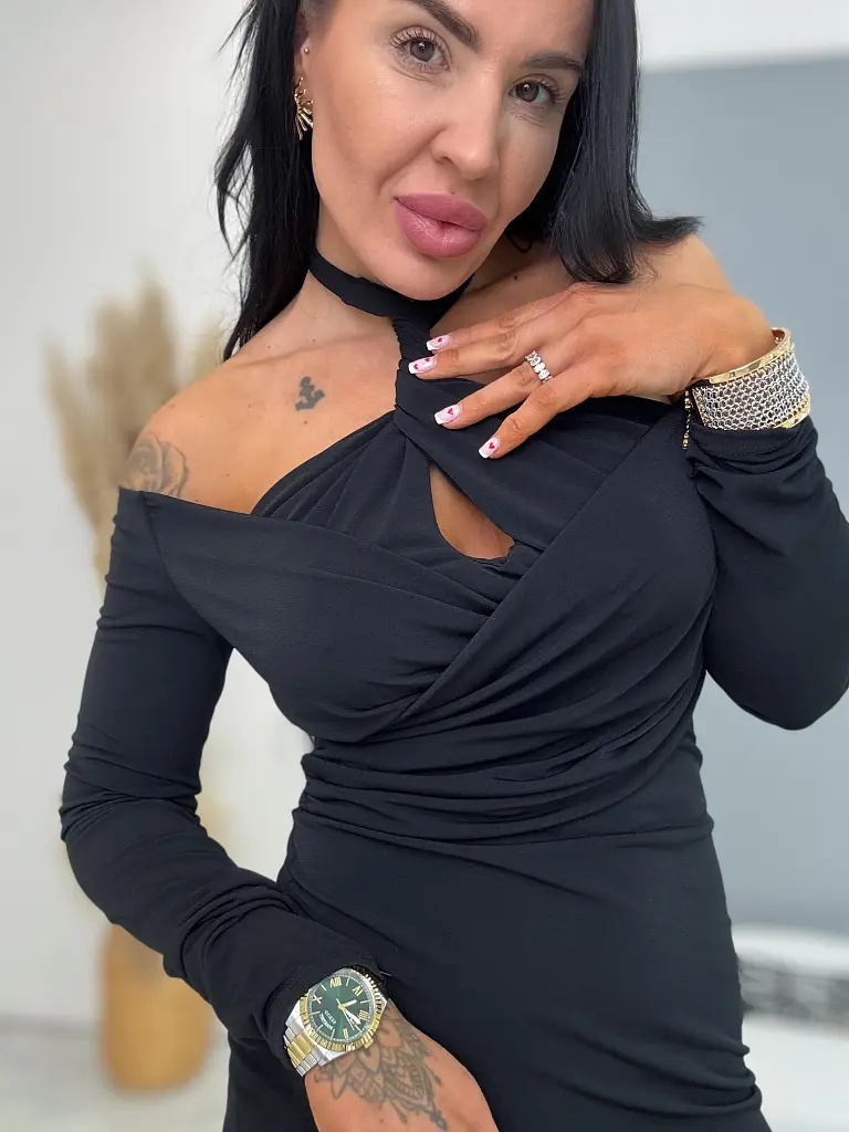 Nyakbakötős rafinált party ruha SKY - next