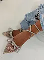 Áttetsző szandál kövecskékkel és masnival GITTA