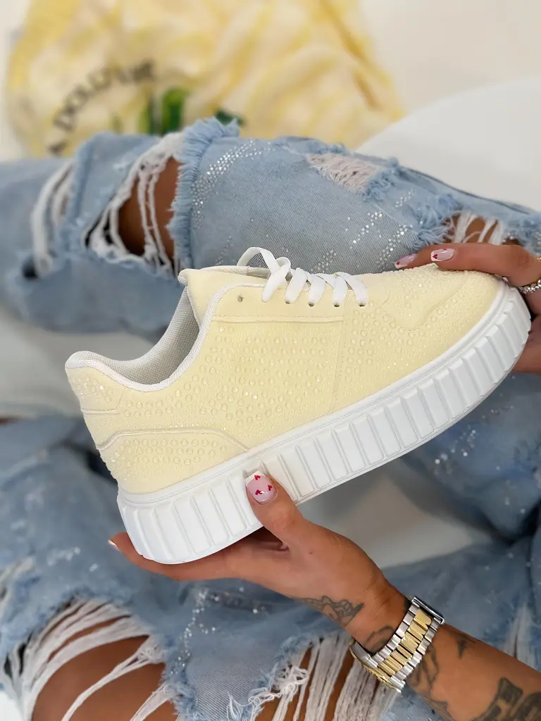 Kövekkel díszített platformos sportcipő BREDA