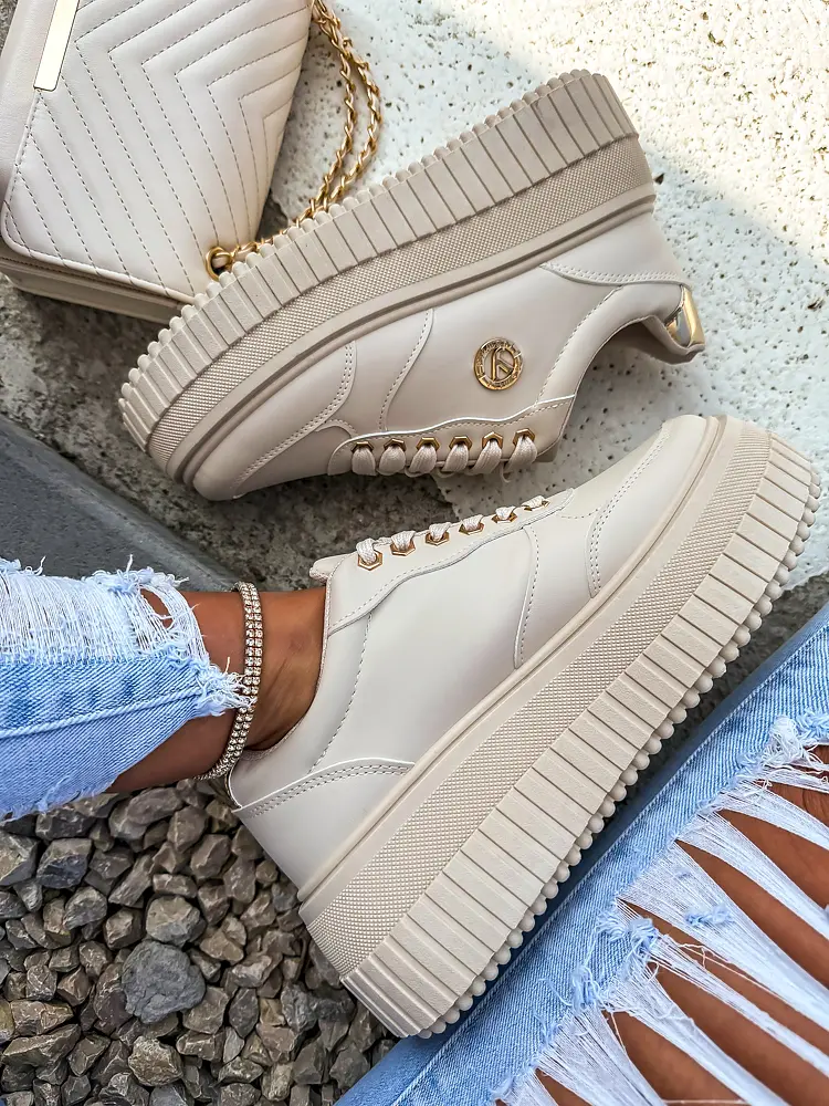 Platformos sportcipő arany színű díszekkel NIKO - next