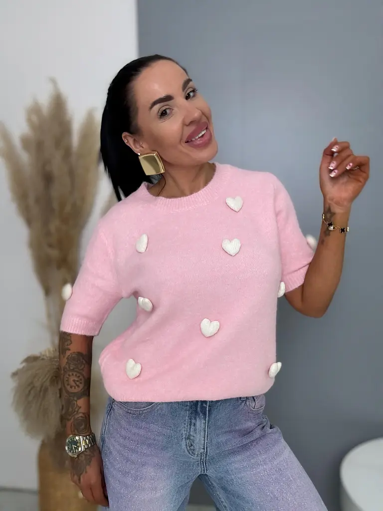 Puha moher pulóver szívecskékkel  ADELIA - next