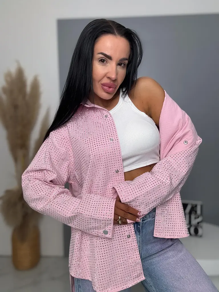 Kövekkel díszített farmer ingkabát ANZIA