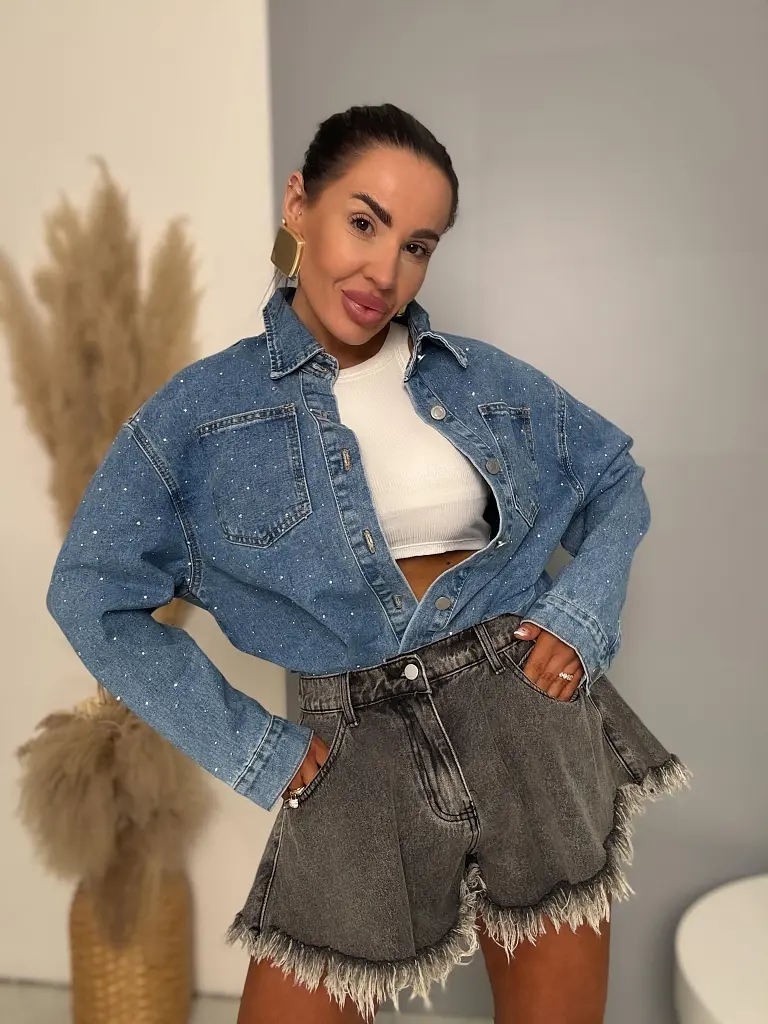 Kövekkel díszített szaggatott ingkabát MADINA