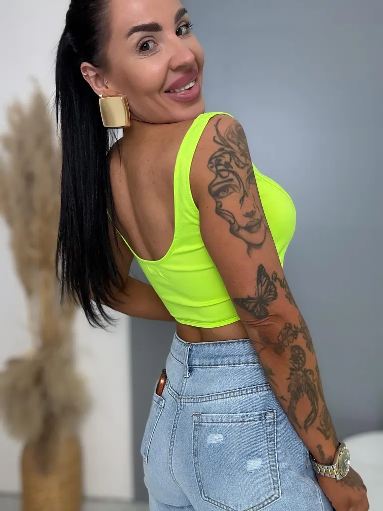 Neon green crop top CALLA - next