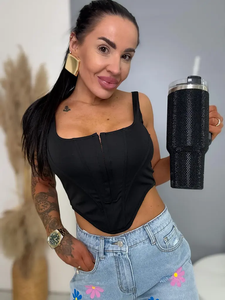 Black crop top CALLA