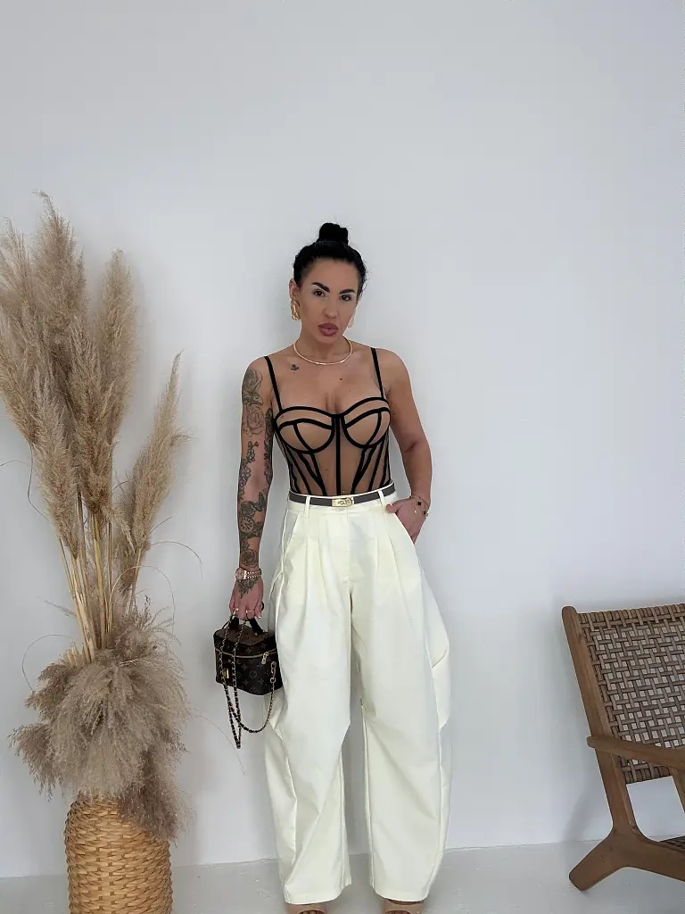 Ballon fazonú cream nadrág SELORIA