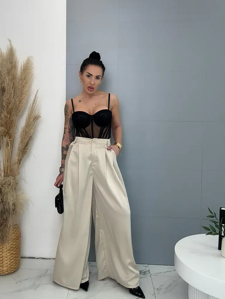 Szatén palazzo nadrág MANILA - next