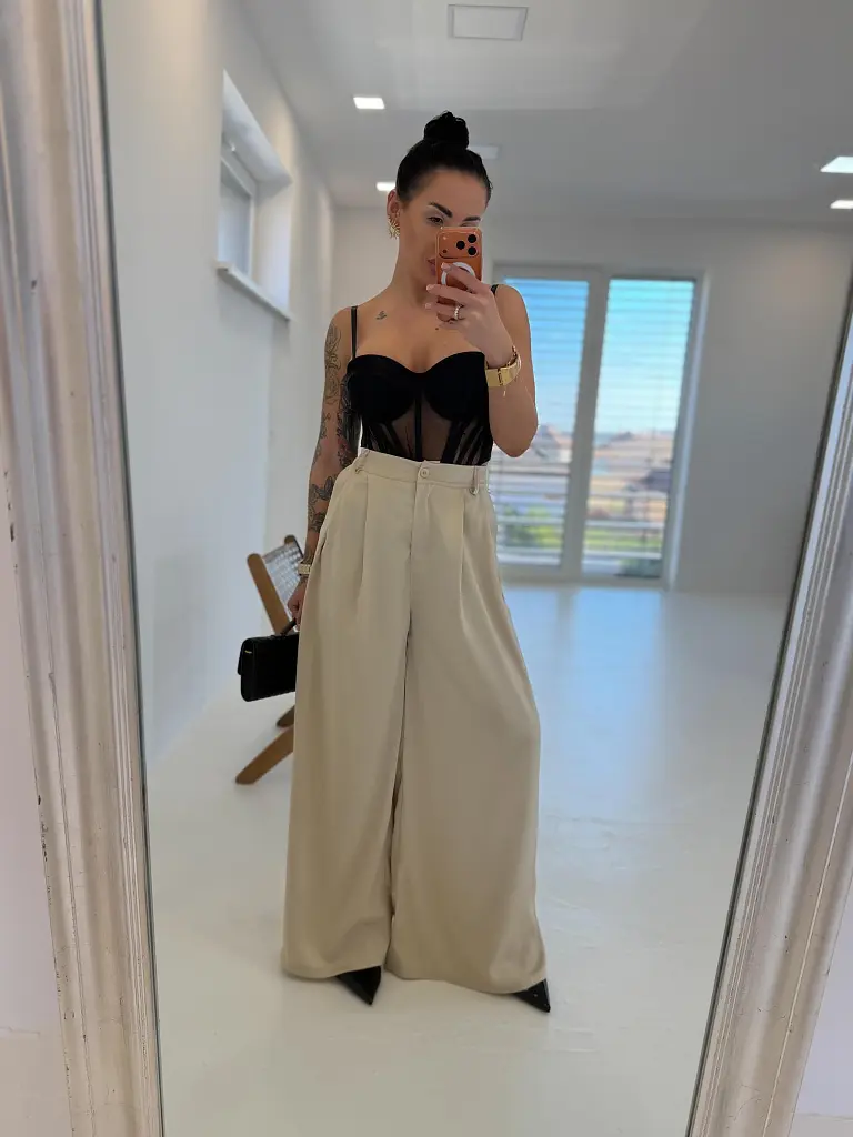 Szatén palazzo nadrág MANILA