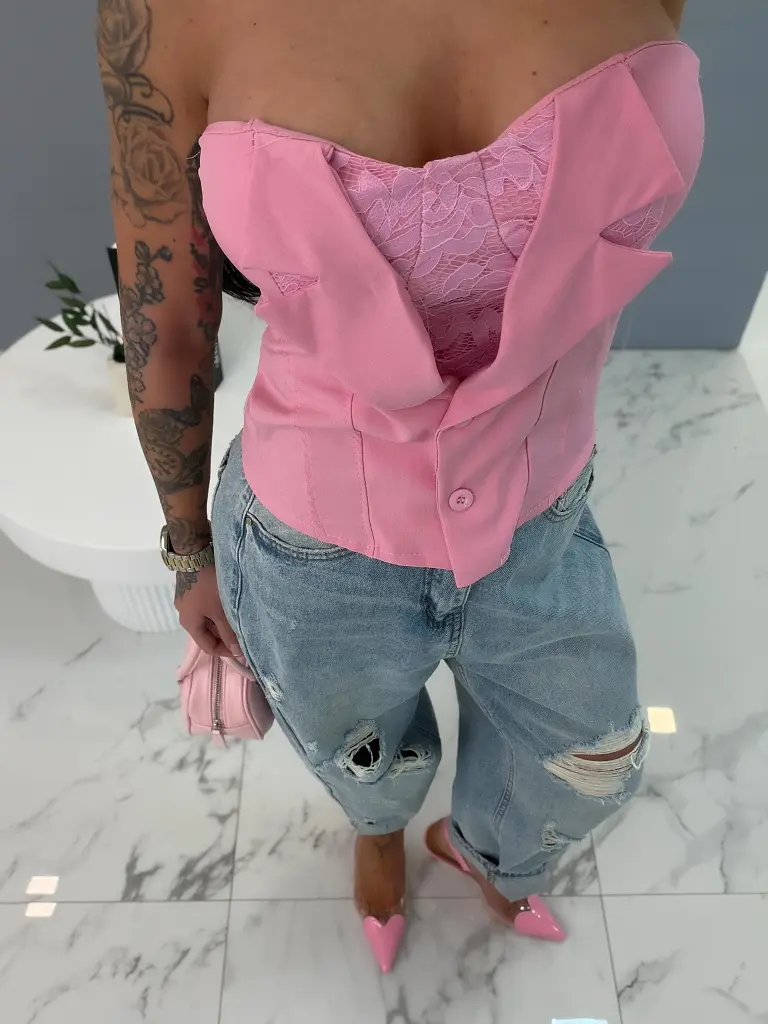 Csipkés top melltöméssel EVA - next