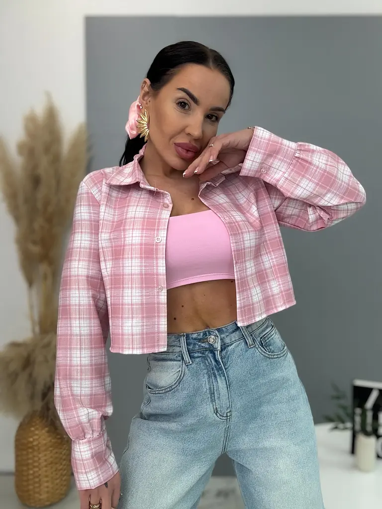 Kockás crop ing LEA