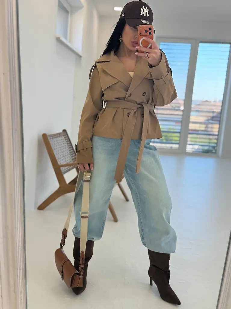 Átmeneti rövid trencskót kabát MONA