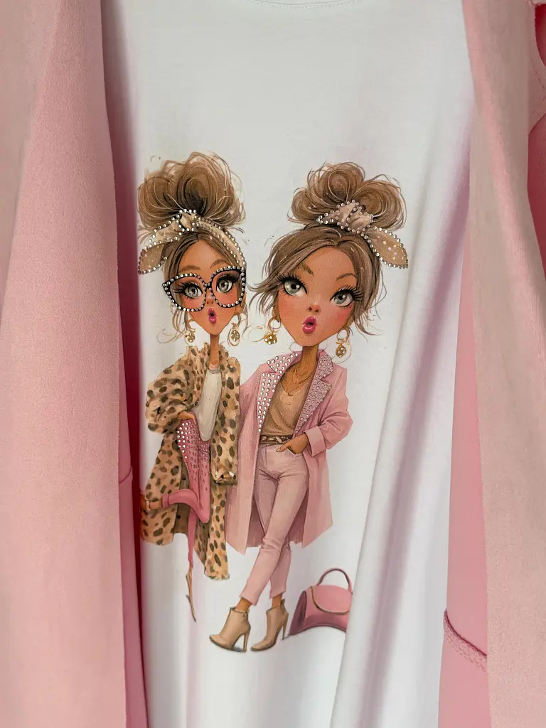 Fehér póló strasszkövekkel ELLA - next