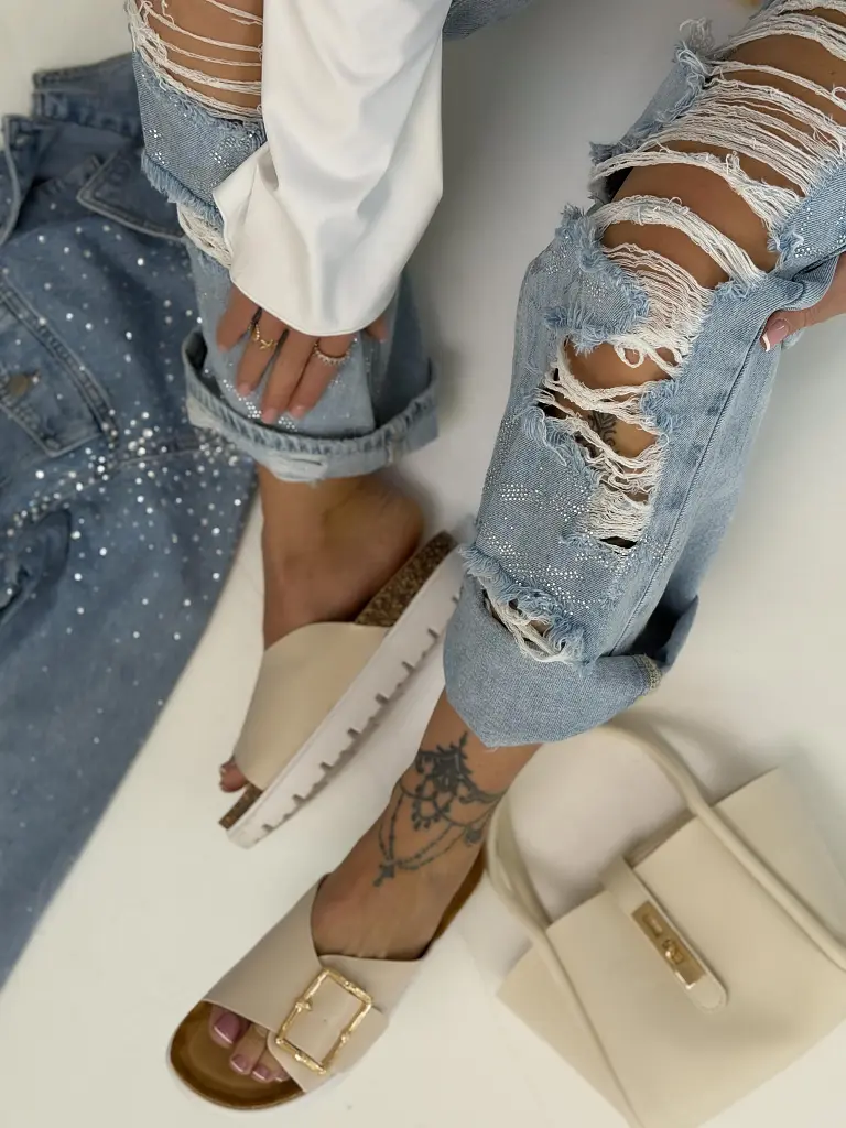 Női papucs arany színű dísszel BEA - next