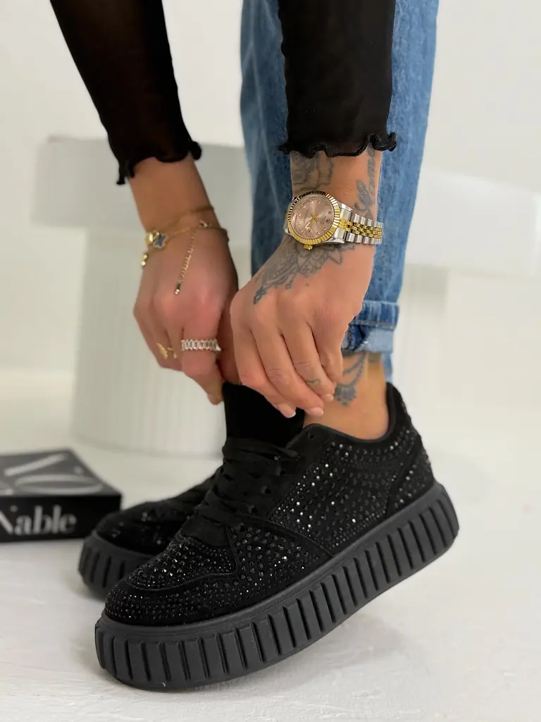 Kövekkel díszített platformos sportcipő BREDA - next