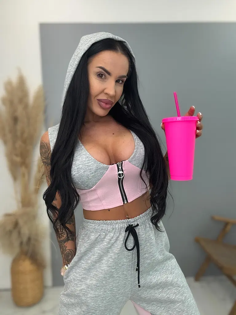 Sport együttes melltöméses crop toppal NORA