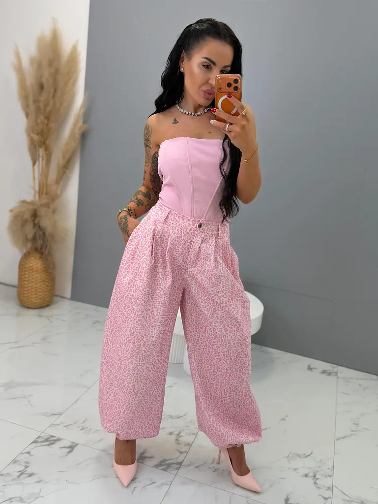 Leopárd mintás ballon fazonú farmer ZUGO