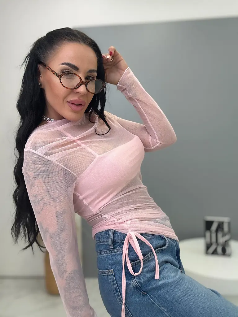 Rózsaszín áttetsző blúz INSPIRE - next