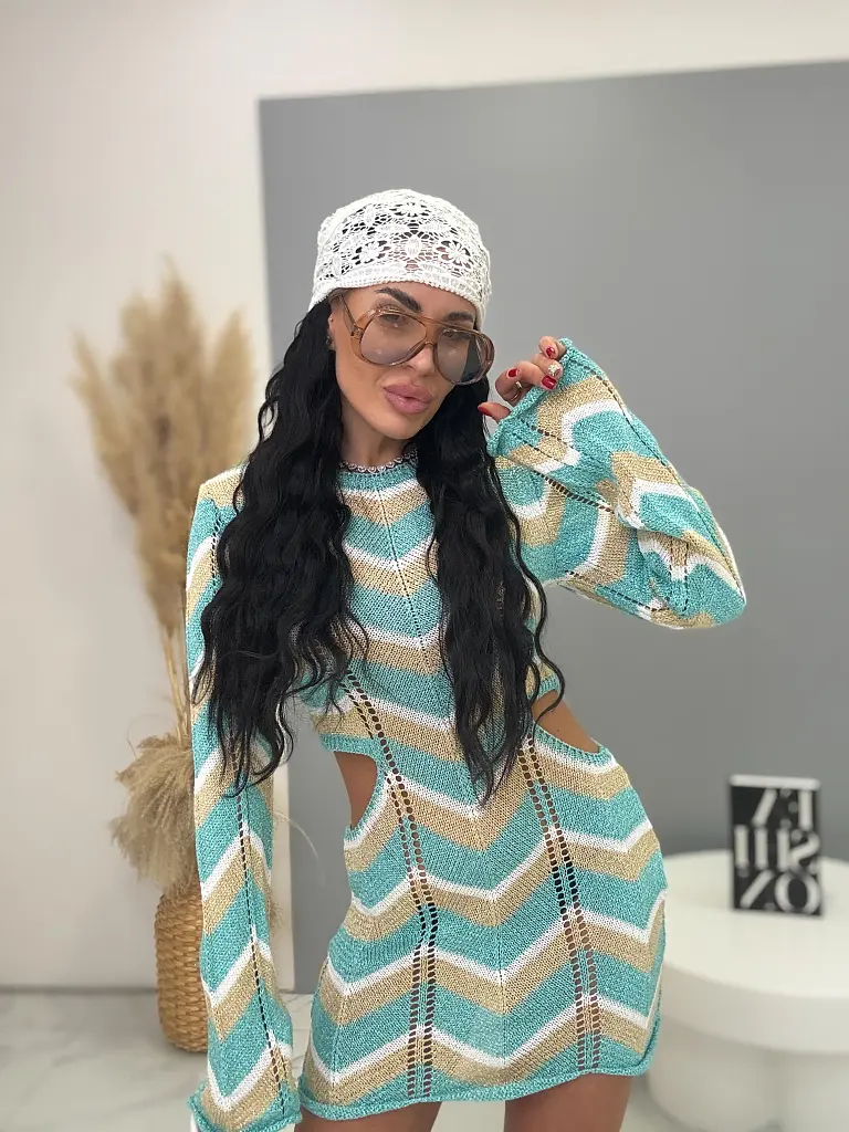 Kötött ruha arany szállal ROYAL - next