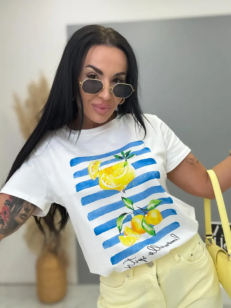 Női mintás póló VIBE LIMONELLO