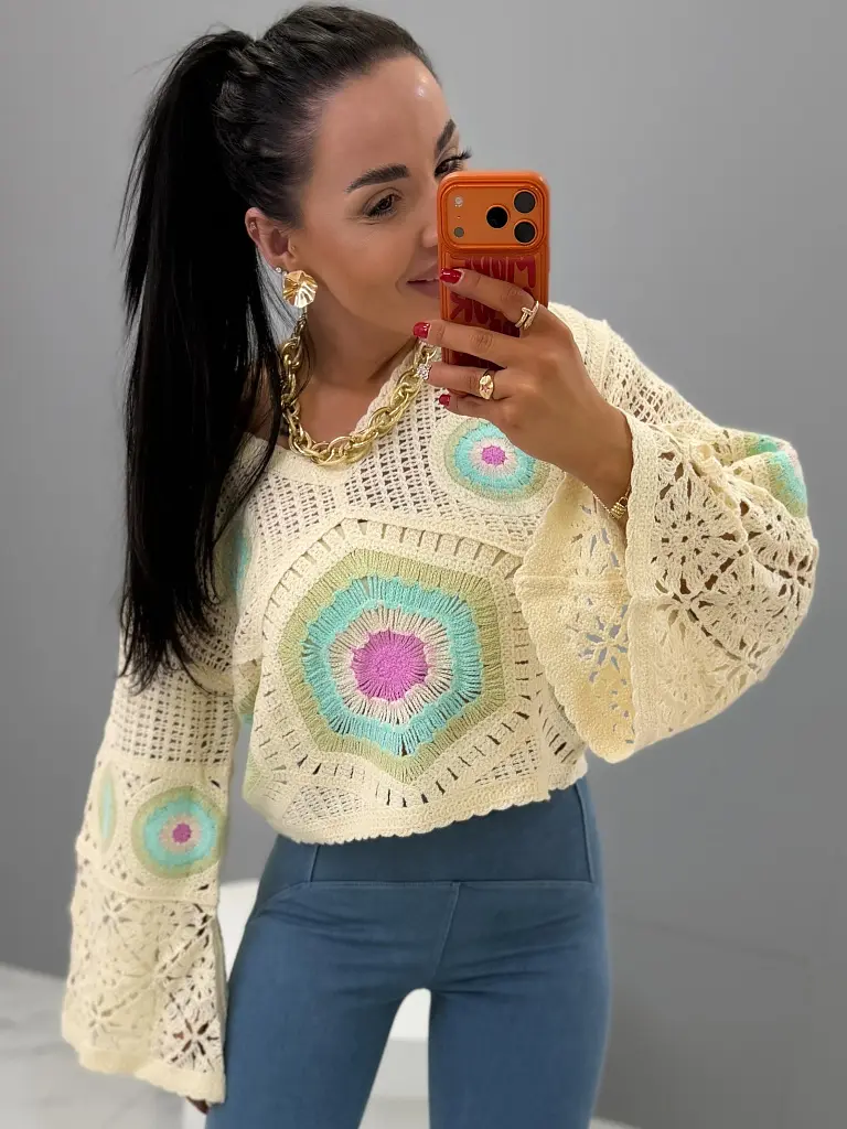 Azsúros stílusú pulóver LILI