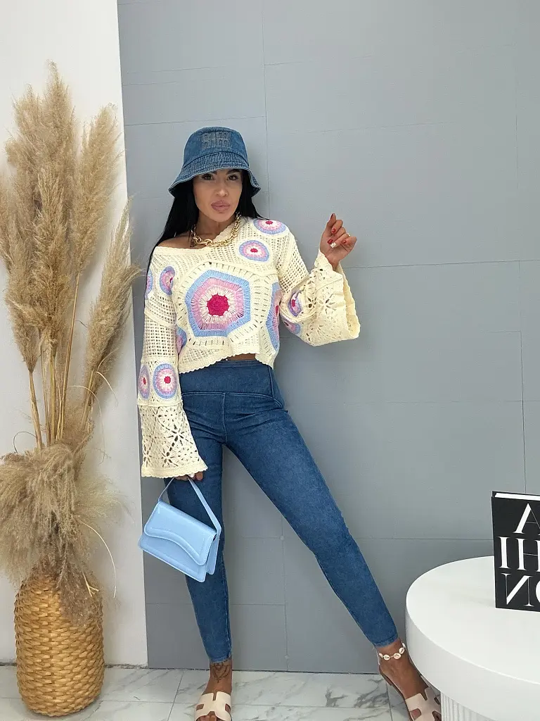 Push-up jeggings magas derékkal